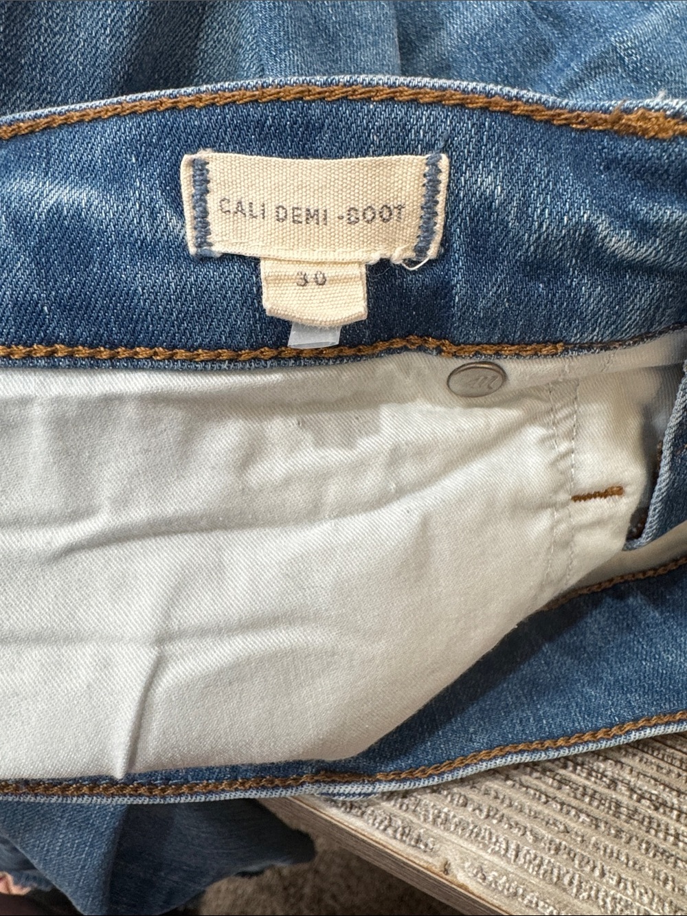 Madewell Cali Denim Boot Cut Inset Edition Size 30 - Picture 5 of 5
